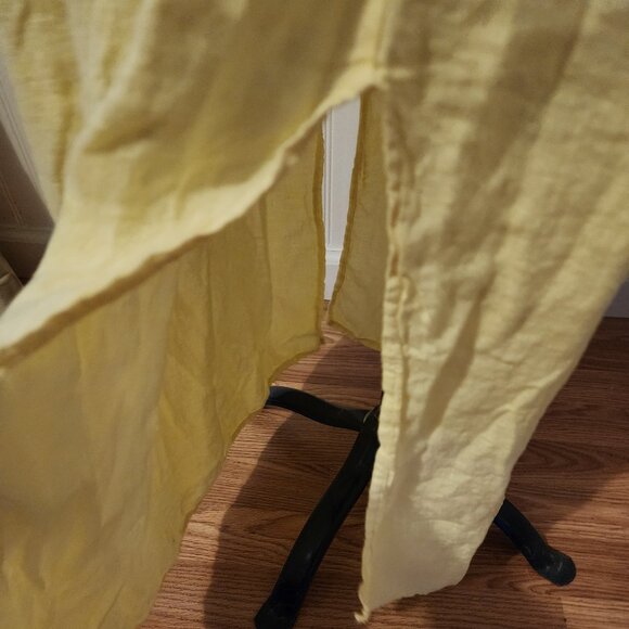 Size Large Terzo Millennio Made in Italy 100% Linen Maxi Dress Buttery Yellow - Picture 5 of 8
